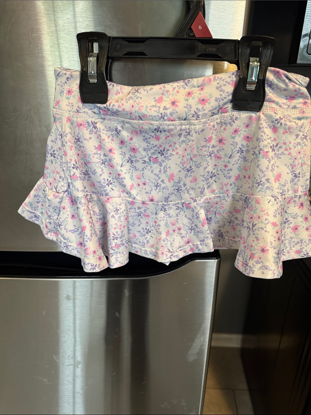 Floral Ruffle Mini Skirt - Pink & Lavender